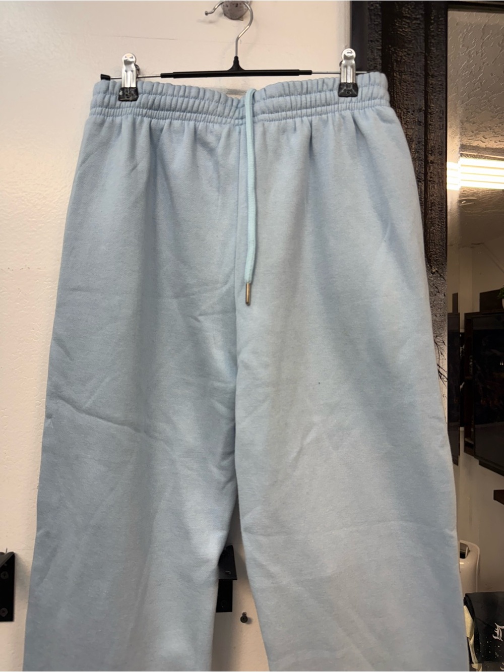 Light Blue Flame Panel oversized Sweatpants with Red FA Logo - Picture 5 of 6